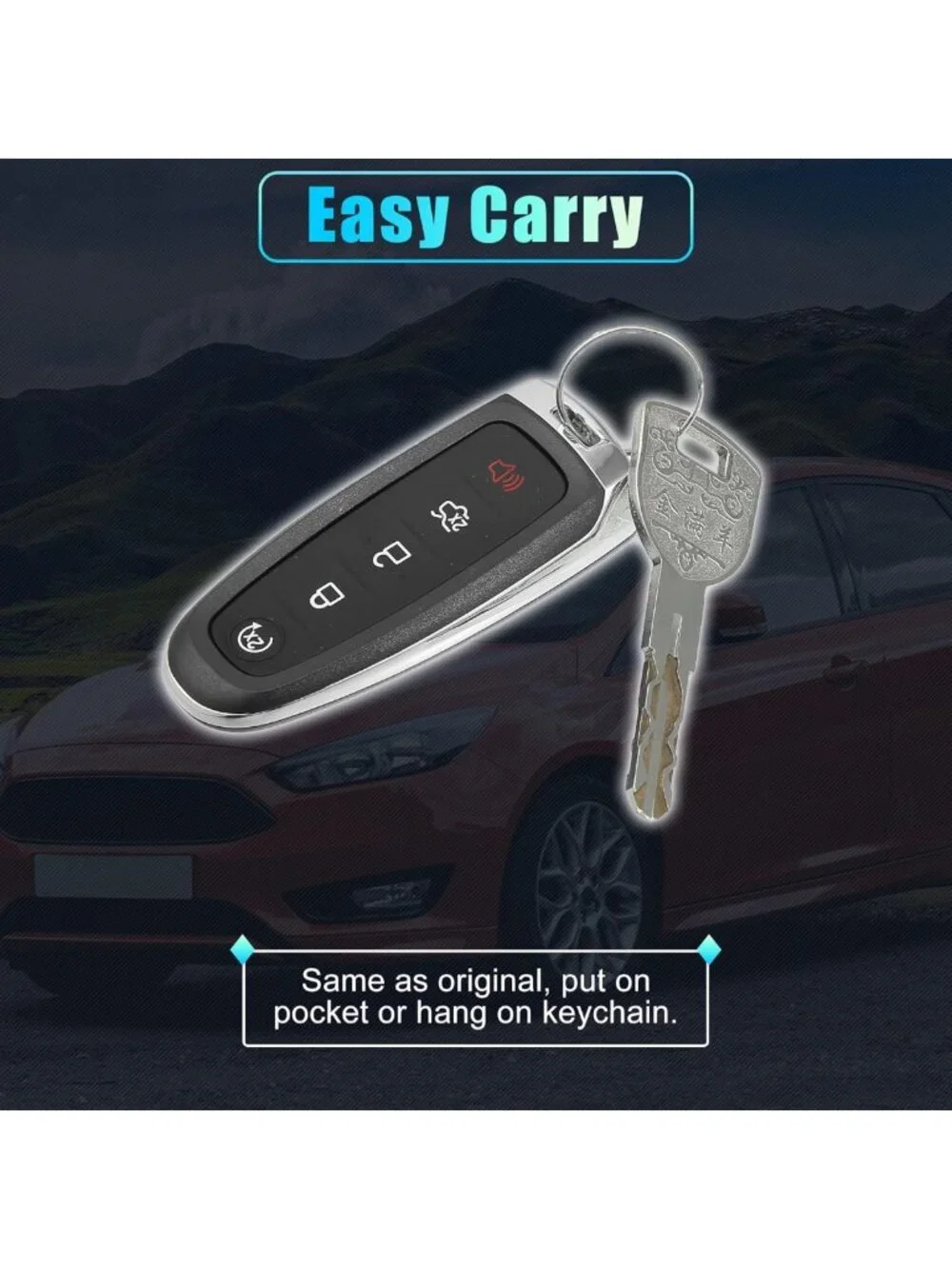 Smart Key Fob Case Cover for Ford Escape, C-Max, Focus SE - Keyless Entry